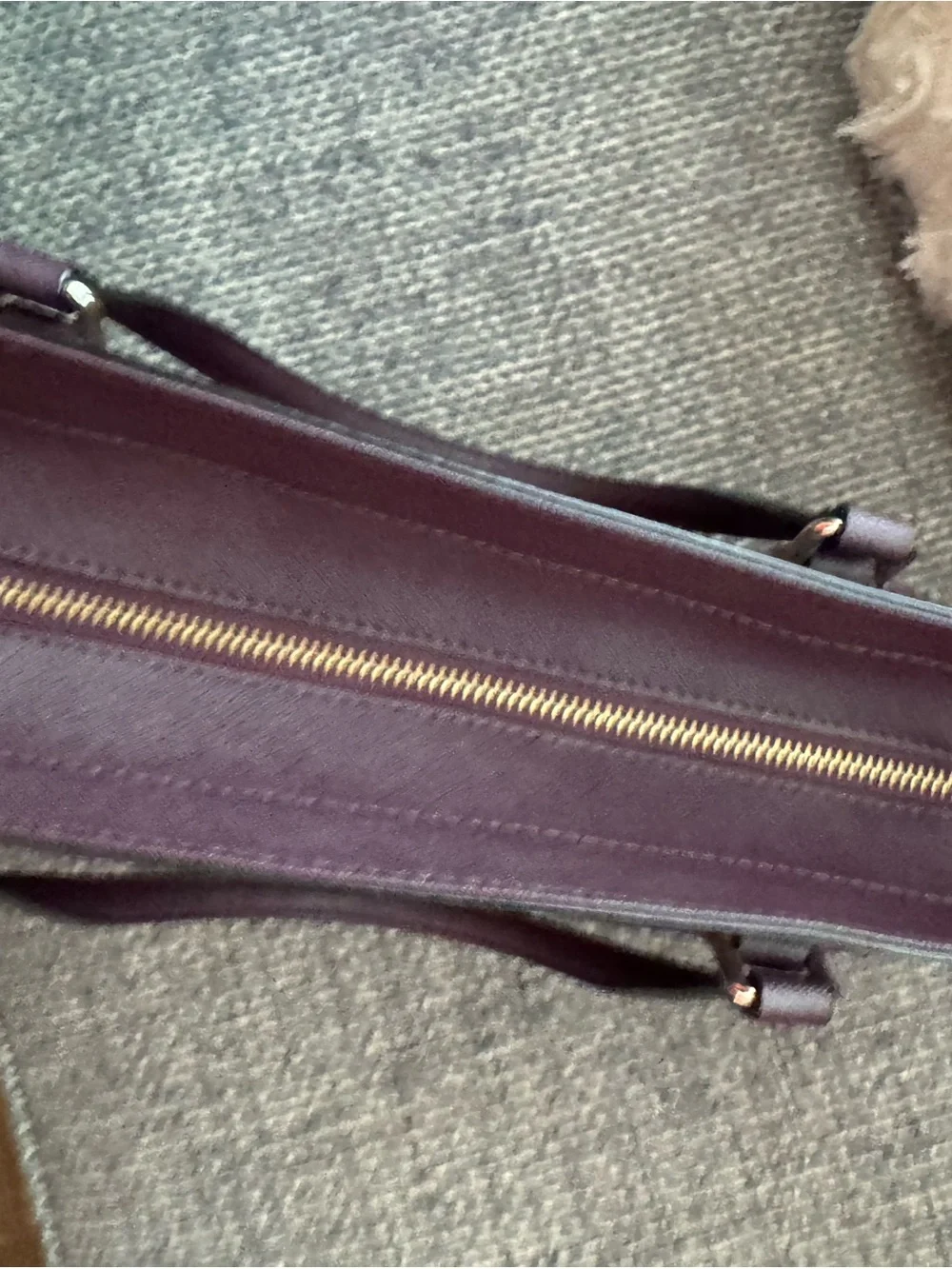 Kate Spade New York Plum/Burgundy Saffiano Leather Tote Bag